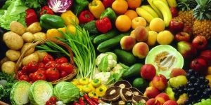 mixed selection of fruit and vegetables